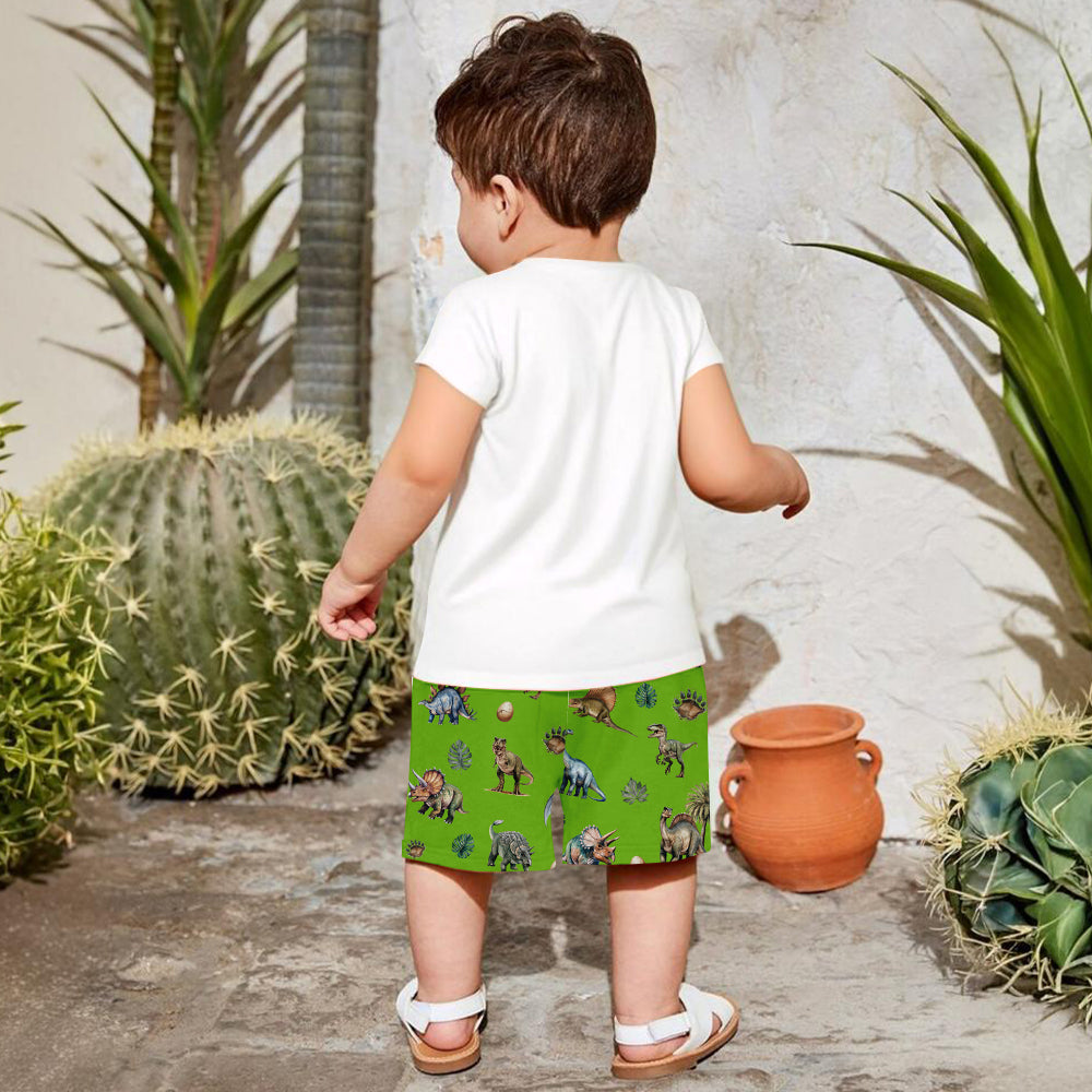 Cooles Dinosaurier-Alphabet – personalisiertes Kinder-T-Shirt & Shorts