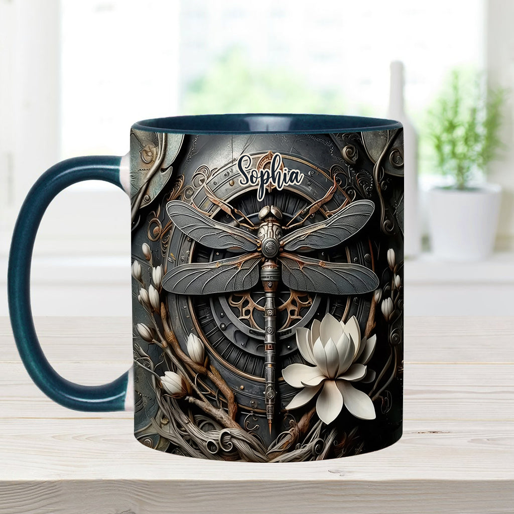 Black Dragonfly - Personalized Dragonfly Accent Mug