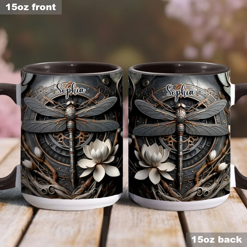 Black Dragonfly - Personalized Dragonfly Accent Mug