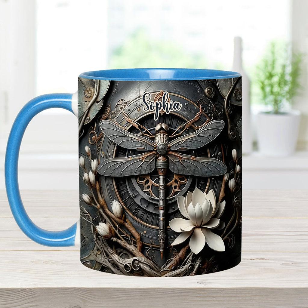 Black Dragonfly - Personalized Dragonfly Accent Mug