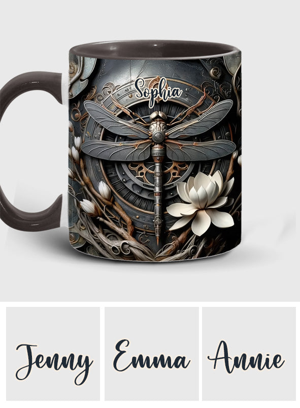 Black Dragonfly - Personalized Dragonfly Accent Mug