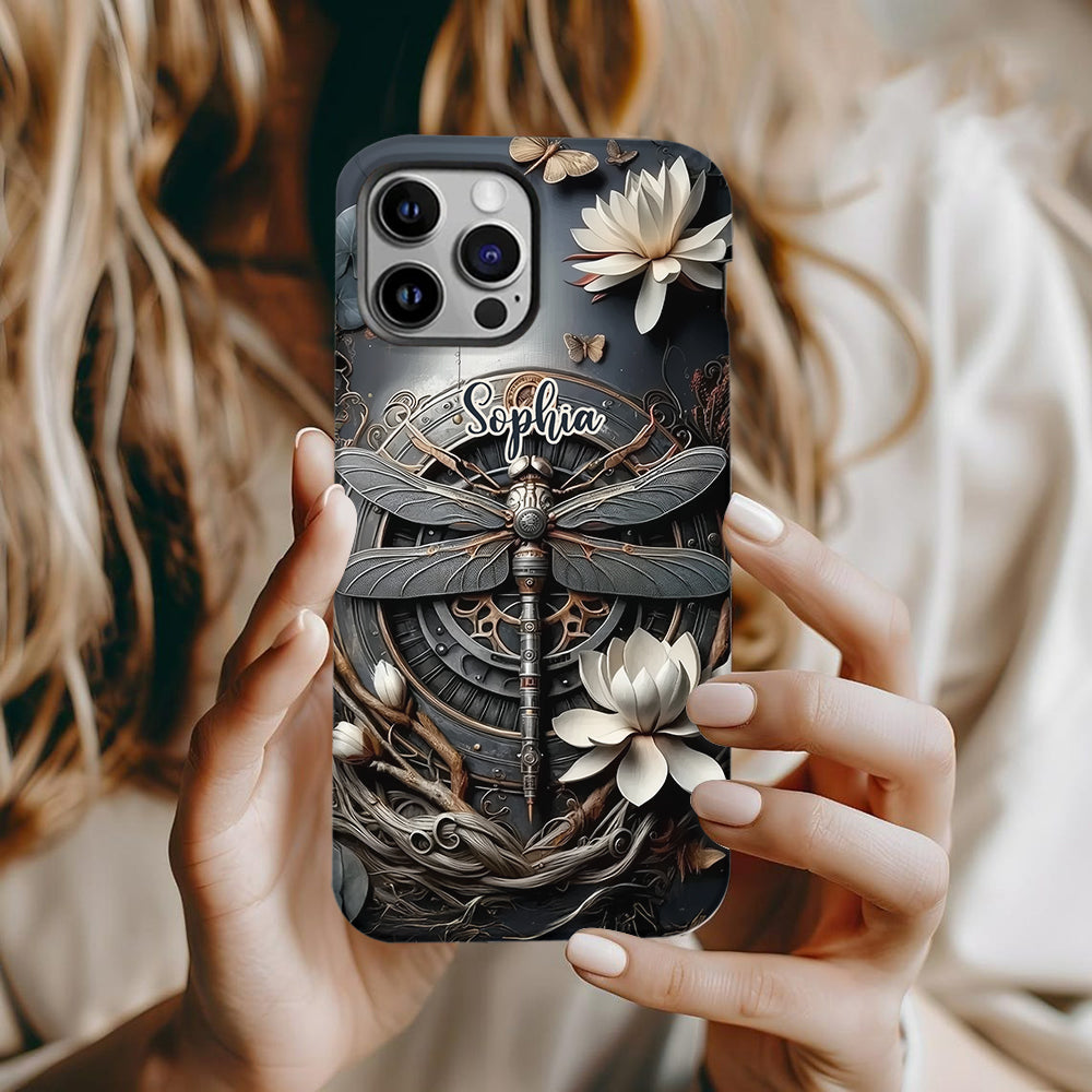 Black Dragonfly - Personalized Dragonfly Full Print Phone Case