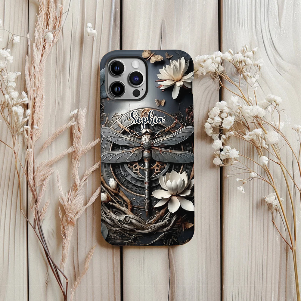 Black Dragonfly - Personalized Dragonfly Full Print Phone Case