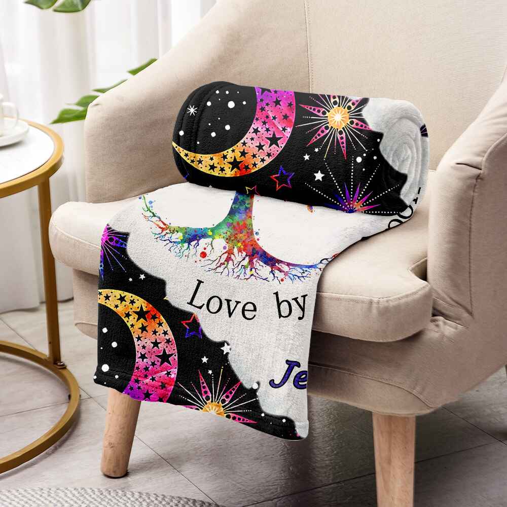 Lebe nach der Sonne, liebe nach dem Mond – Personalisierte Hippie-Decke