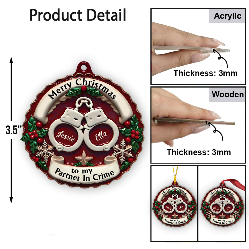 Partner In Crime - Personalized Bestie Ornament