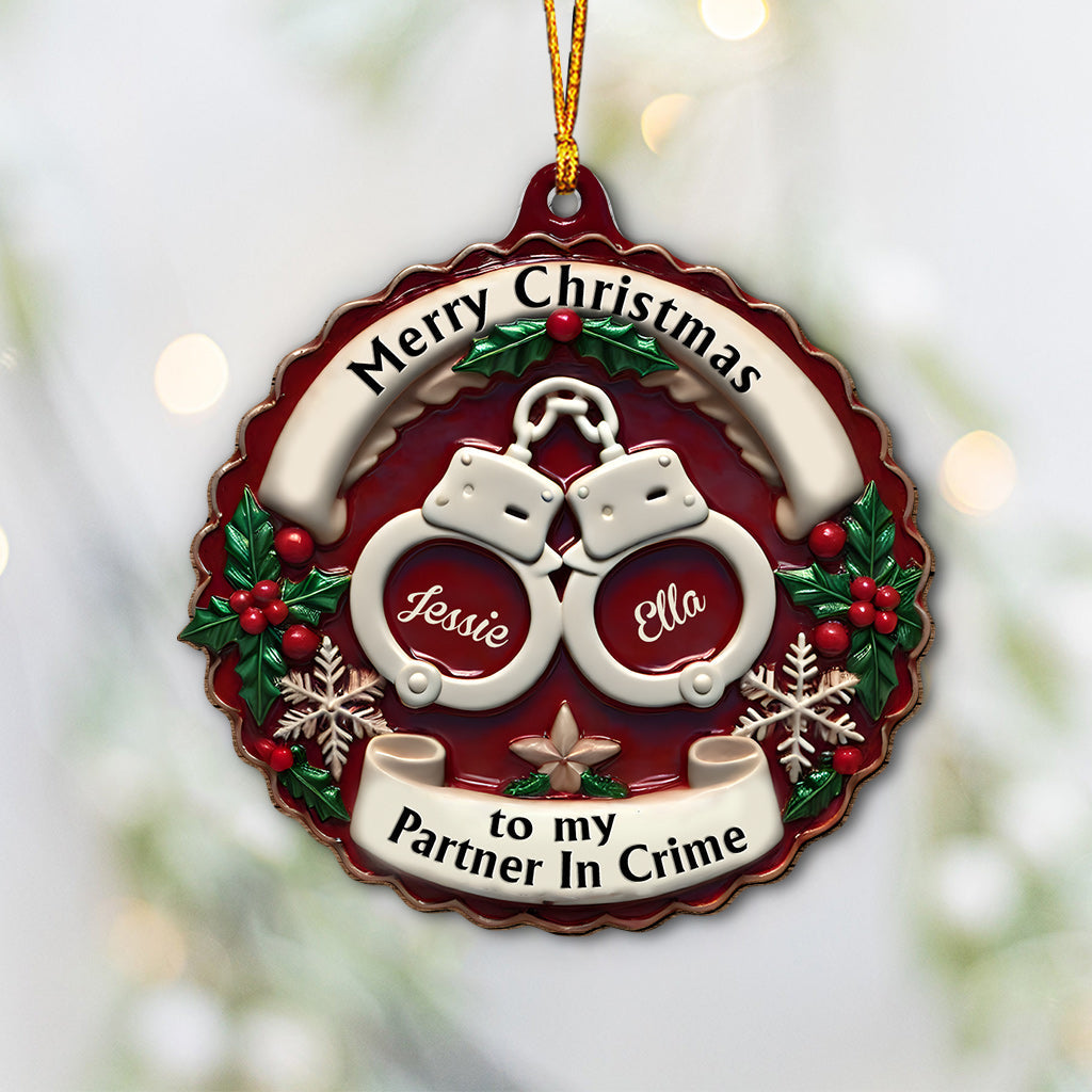 Partner In Crime - Personalized Bestie Ornament