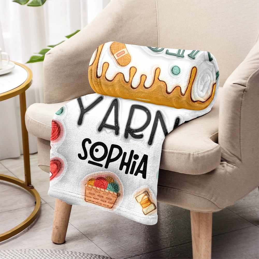 Ja, ich brauche all dieses Garn – personalisierte Strickdecke