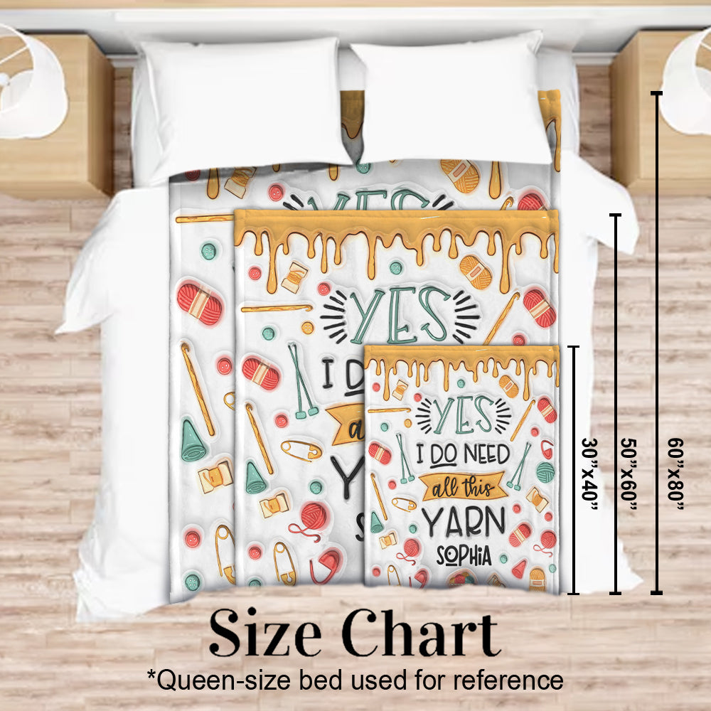Ja, ich brauche all dieses Garn – personalisierte Strickdecke