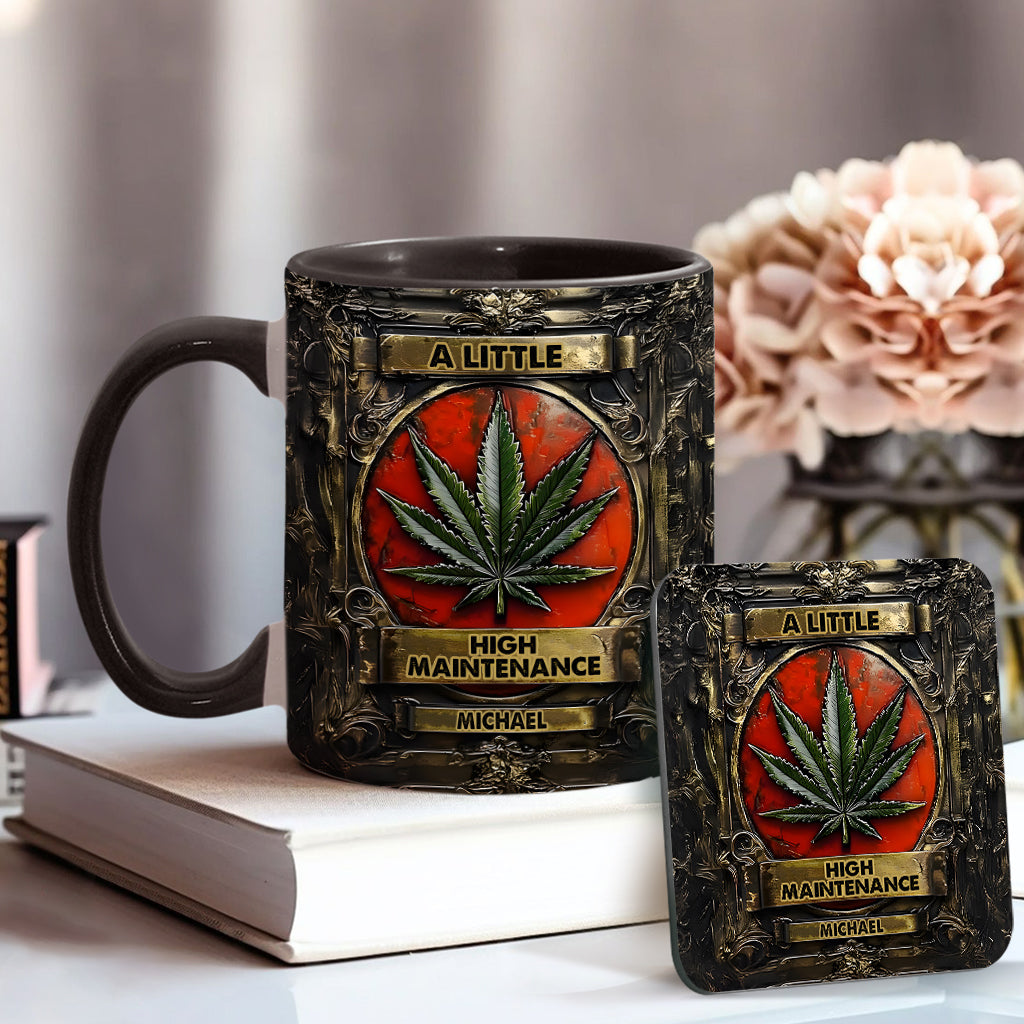 Etwas anspruchsvoll – personalisierte Tasse mit Cannabis-Akzent