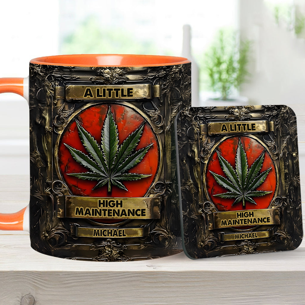 Etwas anspruchsvoll – personalisierte Tasse mit Cannabis-Akzent