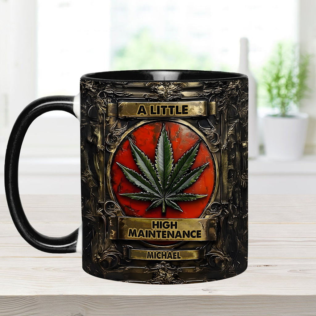 Etwas anspruchsvoll – personalisierte Tasse mit Cannabis-Akzent