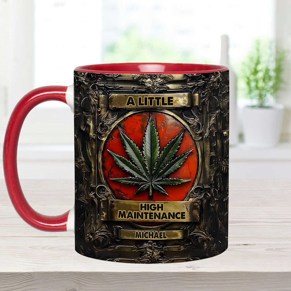 Etwas anspruchsvoll – personalisierte Tasse mit Cannabis-Akzent