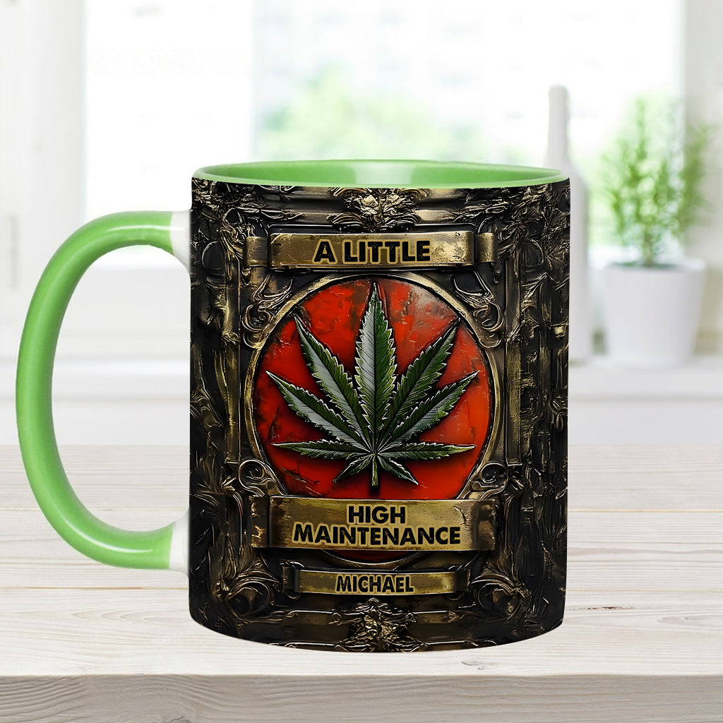 Etwas anspruchsvoll – personalisierte Tasse mit Cannabis-Akzent