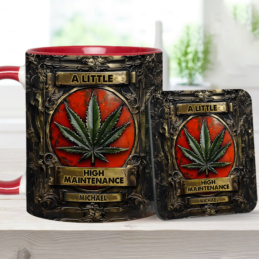 Etwas anspruchsvoll – personalisierte Tasse mit Cannabis-Akzent
