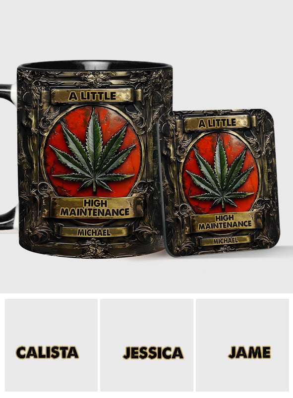 Etwas anspruchsvoll – personalisierte Tasse mit Cannabis-Akzent