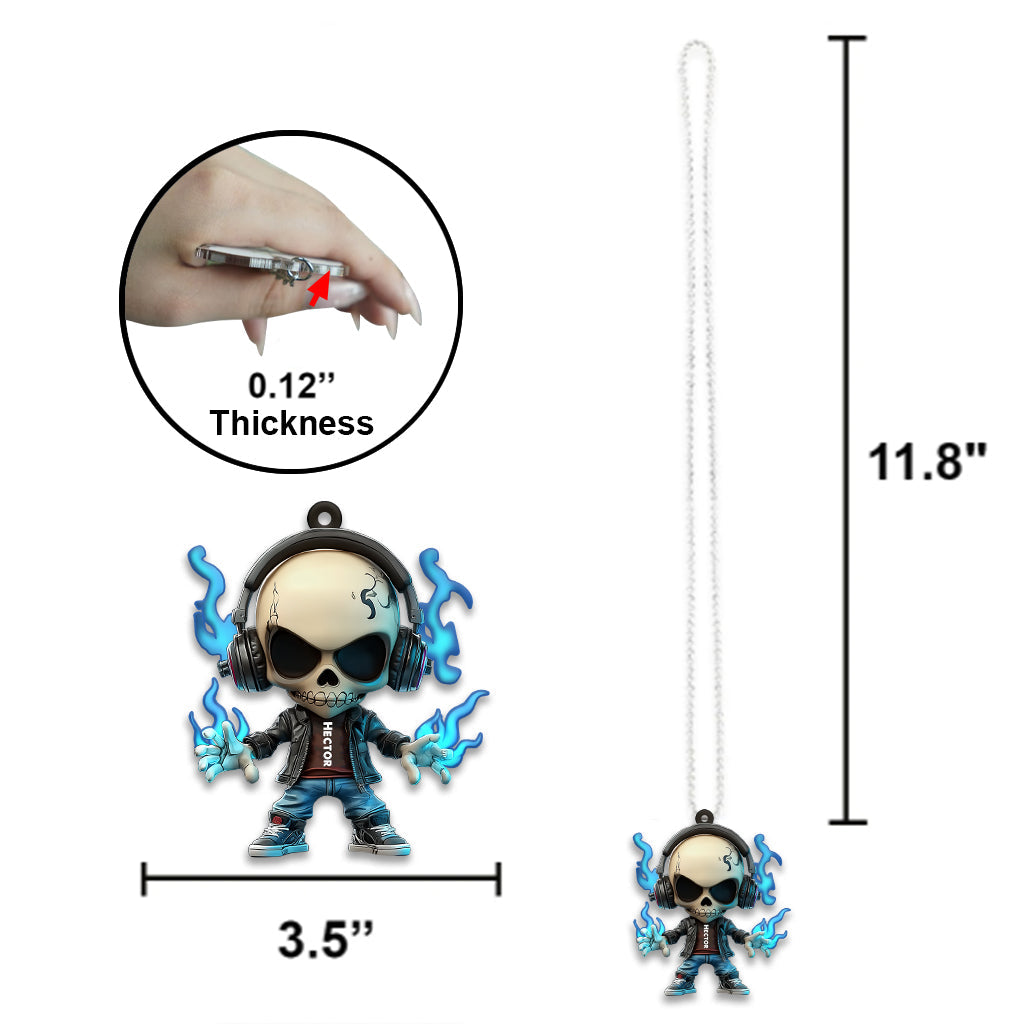 Cooler Totenkopf – Personalisierter Totenkopf-Autoanhänger