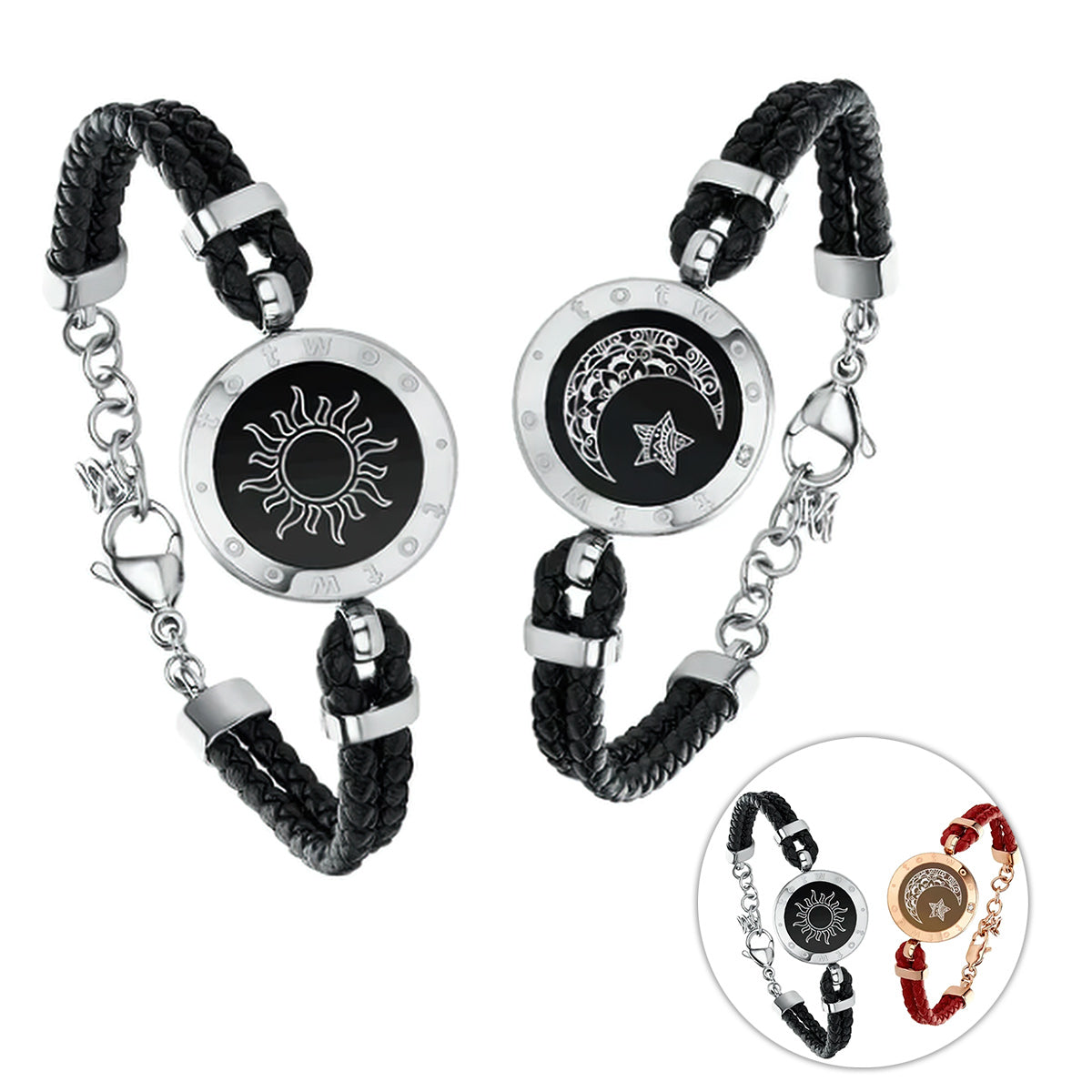Partnerarmbänder mit Vibrationsfunktion und Sonne- und Mond-Touch