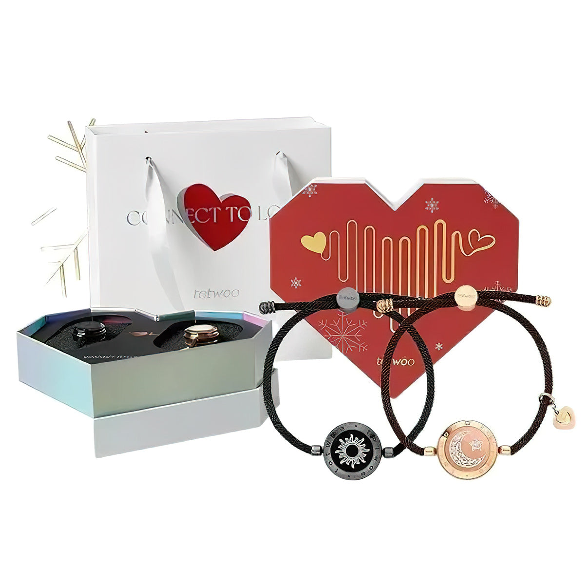 Partnerarmbänder mit Vibrationsfunktion und Sonne- und Mond-Touch