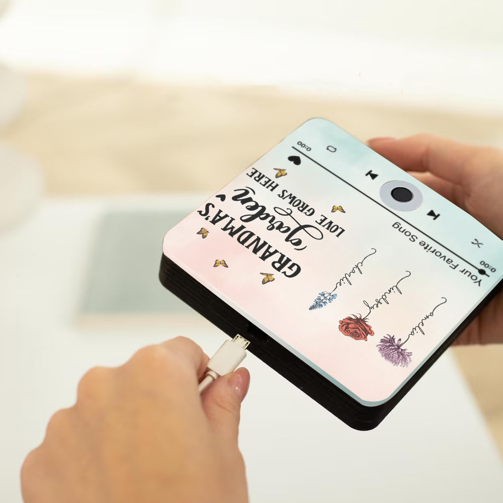 Omas Garten – Personalisierter Kühlschrankmagnet „Oma mit Musik“