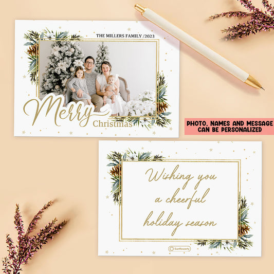 Merry Christmas  - Personalized Family Greeting Card