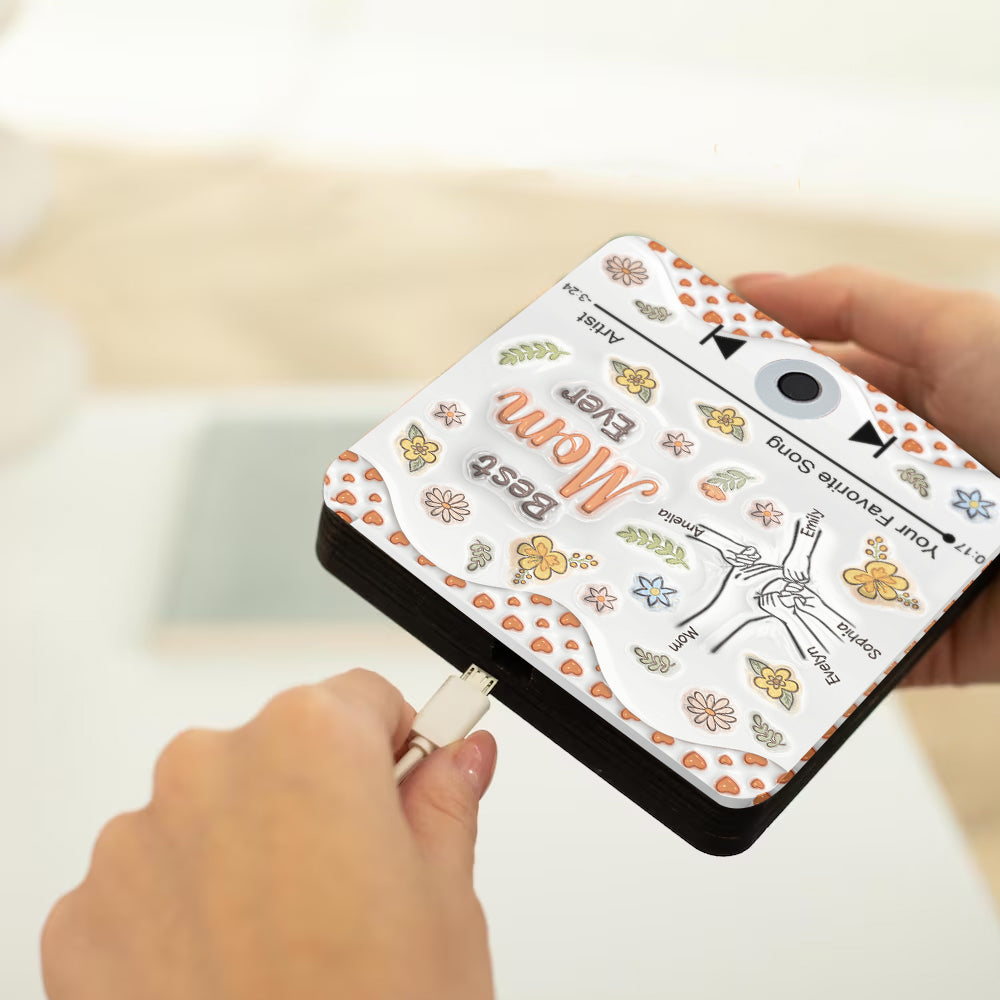 Beste Mama aller Zeiten – Personalisierter Kühlschrankmagnet mit Musikmotiv