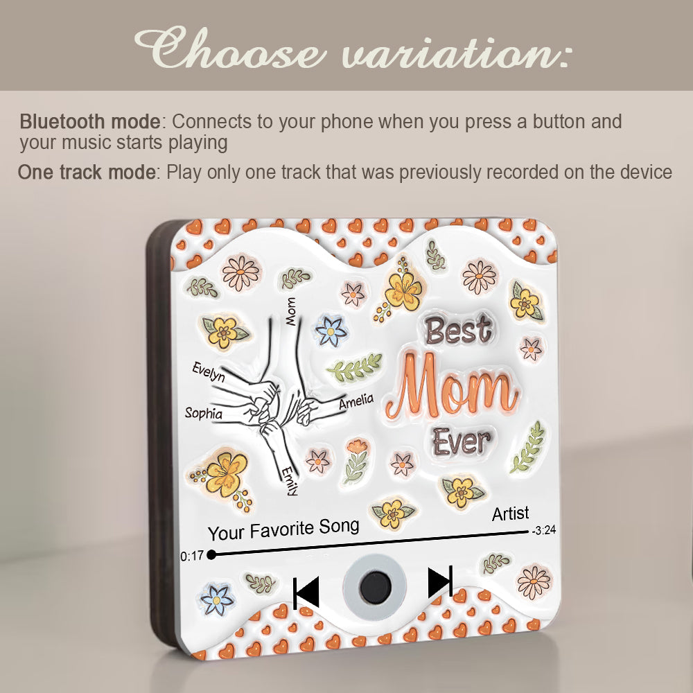 Beste Mama aller Zeiten – Personalisierter Kühlschrankmagnet mit Musikmotiv