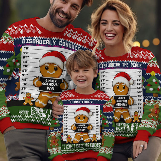 Ginger Jailhouse - Personalisierter Familien-Hässlicher-Pullover