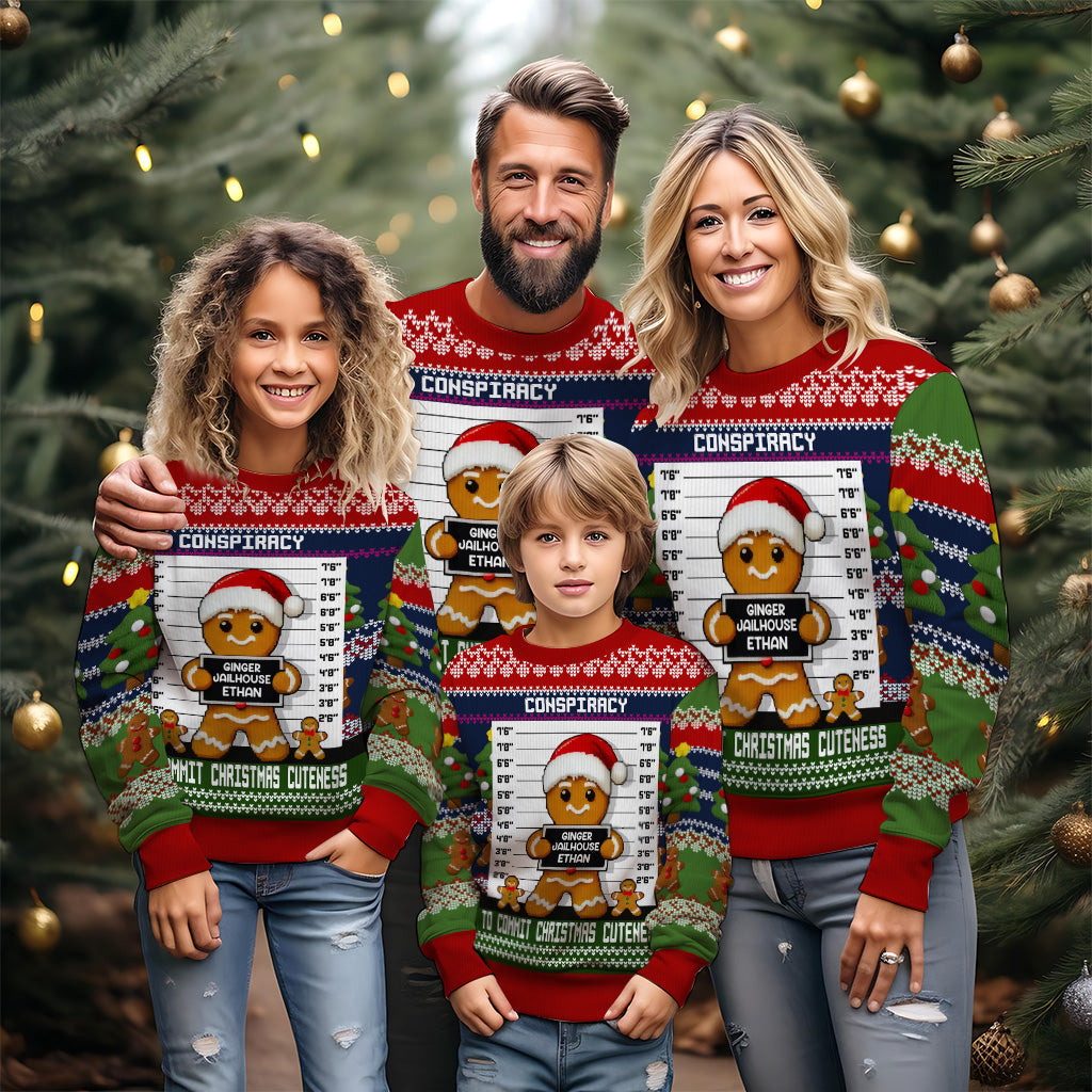 GInger Jailhouse - Personalized Family Ugly Sweater