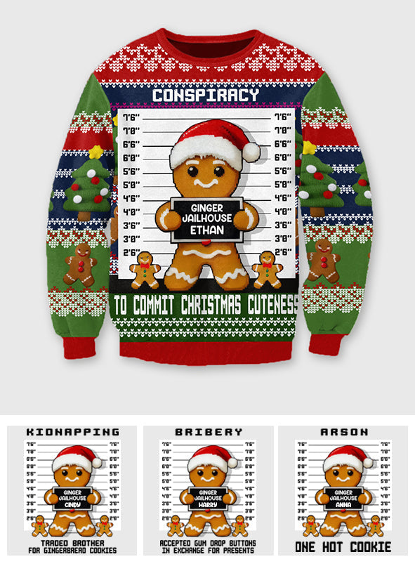 GInger Jailhouse - Personalized Family Ugly Sweater