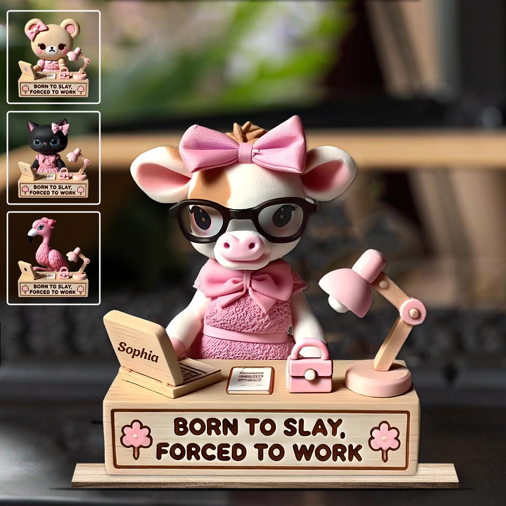 Geboren, um zu glänzen, gezwungen zu arbeiten – Personalisierter Kollege 1, groß, freistehend