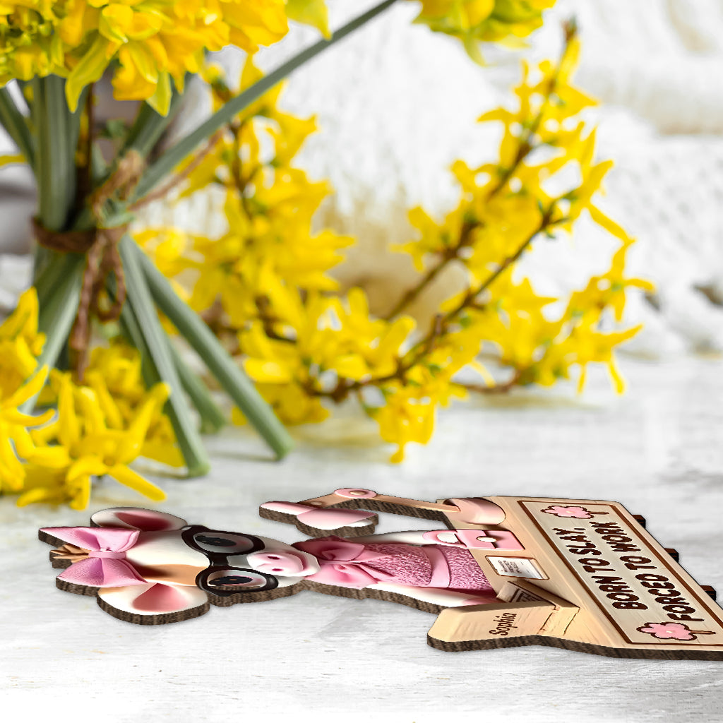 Geboren, um zu glänzen, gezwungen zu arbeiten – Personalisierter Kollege 1, groß, freistehend