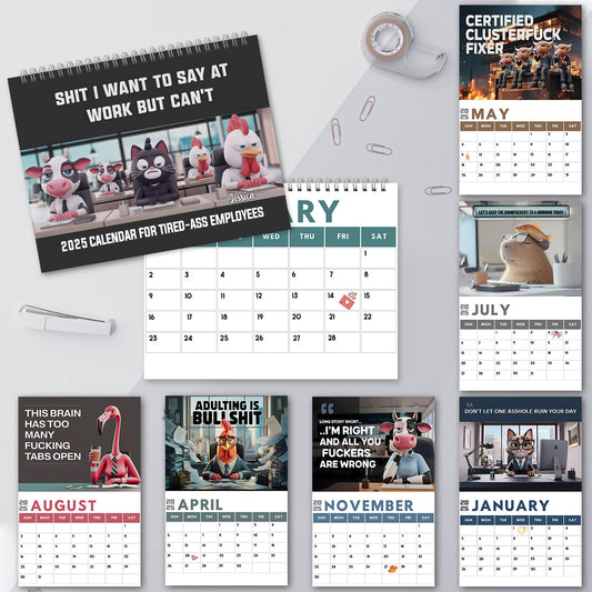 Sarcastic Desk Companion - Personalized Colleague Wall Calendar & Desk Calendar