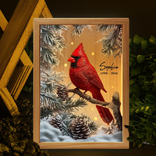 Dein Licht wird immer in meinem Herzen leuchten – Personalisierter Gedenk-Bilderrahmen mit Leuchtkasten