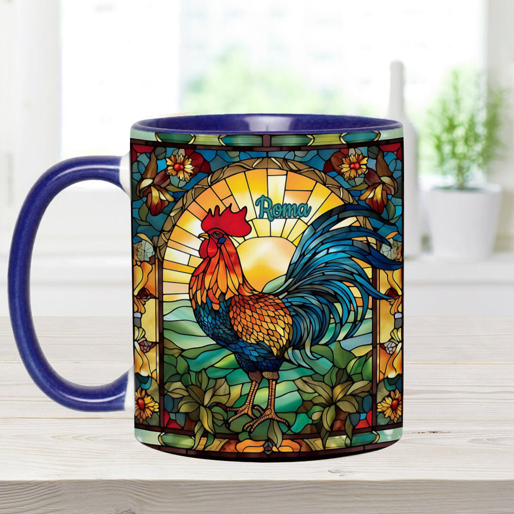 Stunning Roster - Personalized Chicken Accent Mug