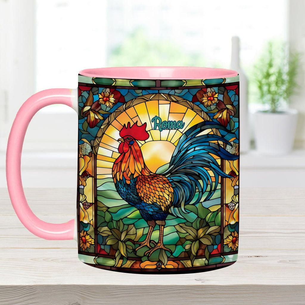 Stunning Roster - Personalized Chicken Accent Mug