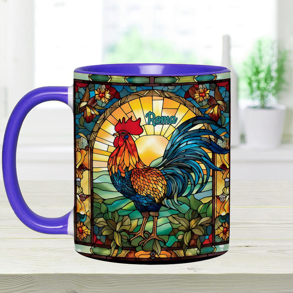 Stunning Roster - Personalized Chicken Accent Mug