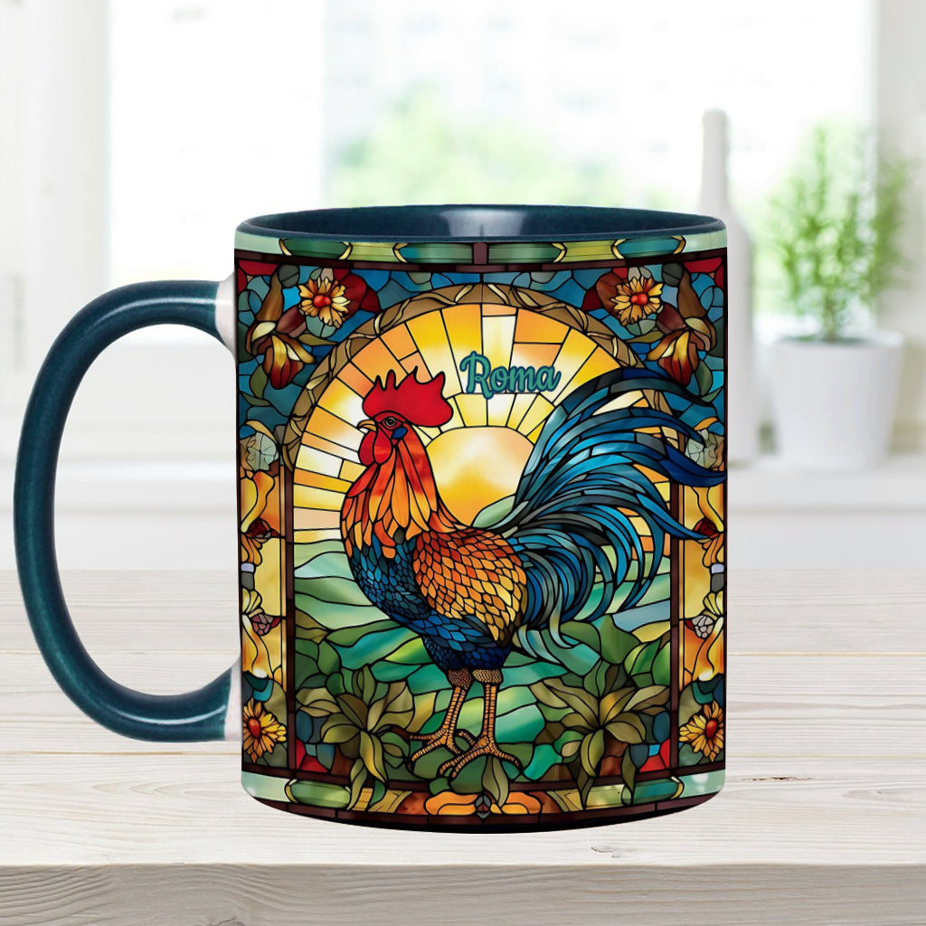 Stunning Roster - Personalized Chicken Accent Mug