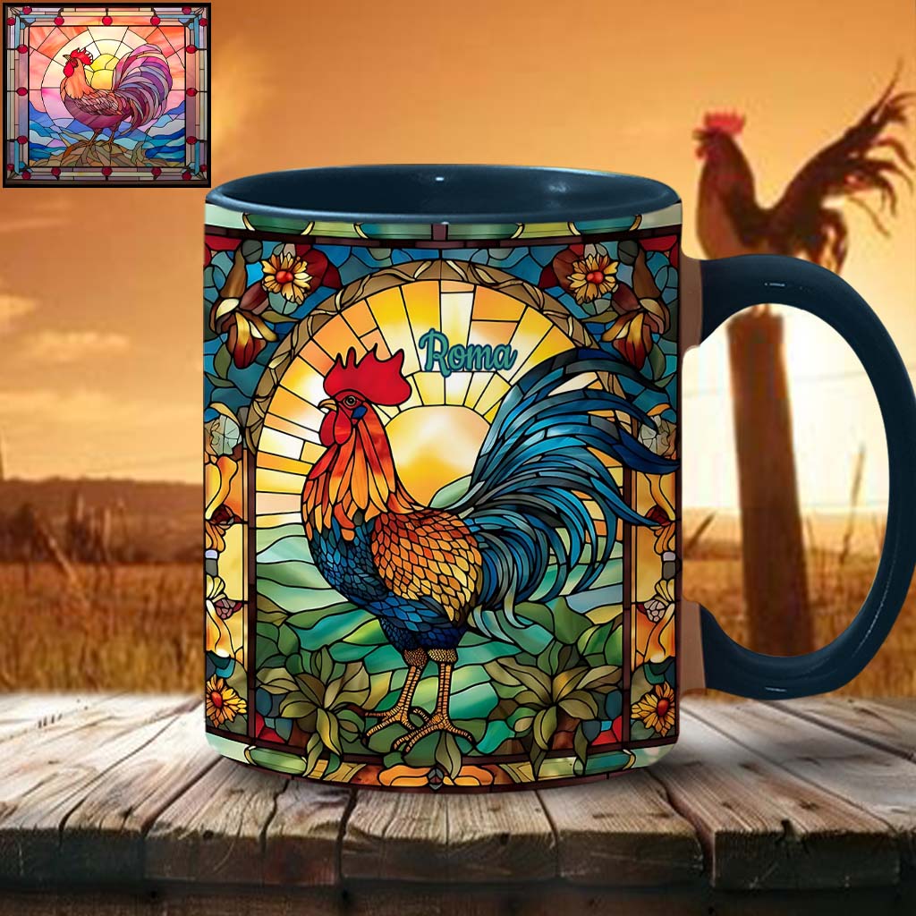 Stunning Roster - Personalized Chicken Accent Mug