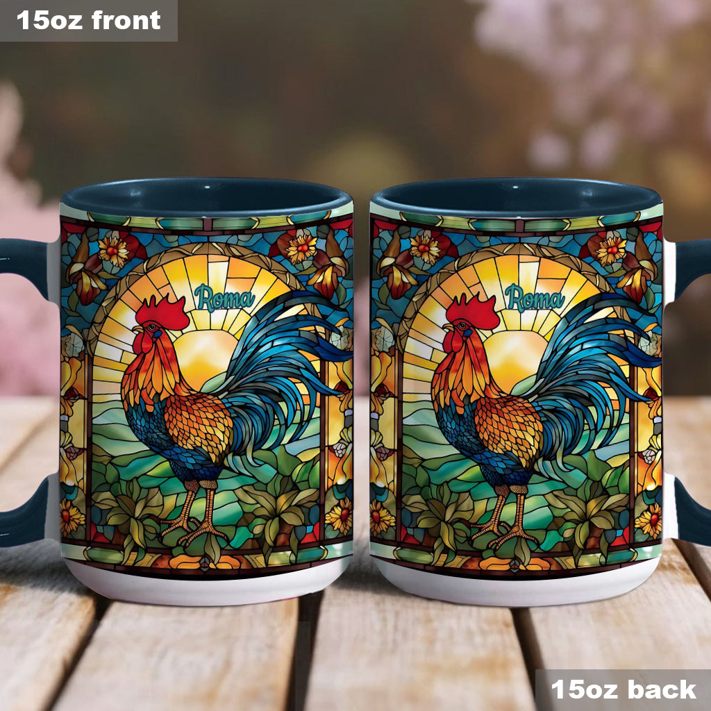 Stunning Roster - Personalized Chicken Accent Mug