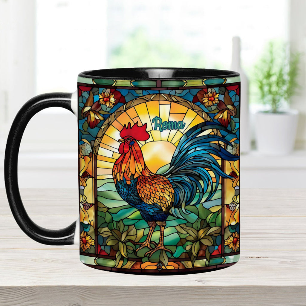 Stunning Roster - Personalized Chicken Accent Mug