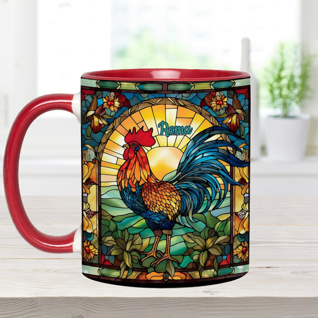 Stunning Roster - Personalized Chicken Accent Mug