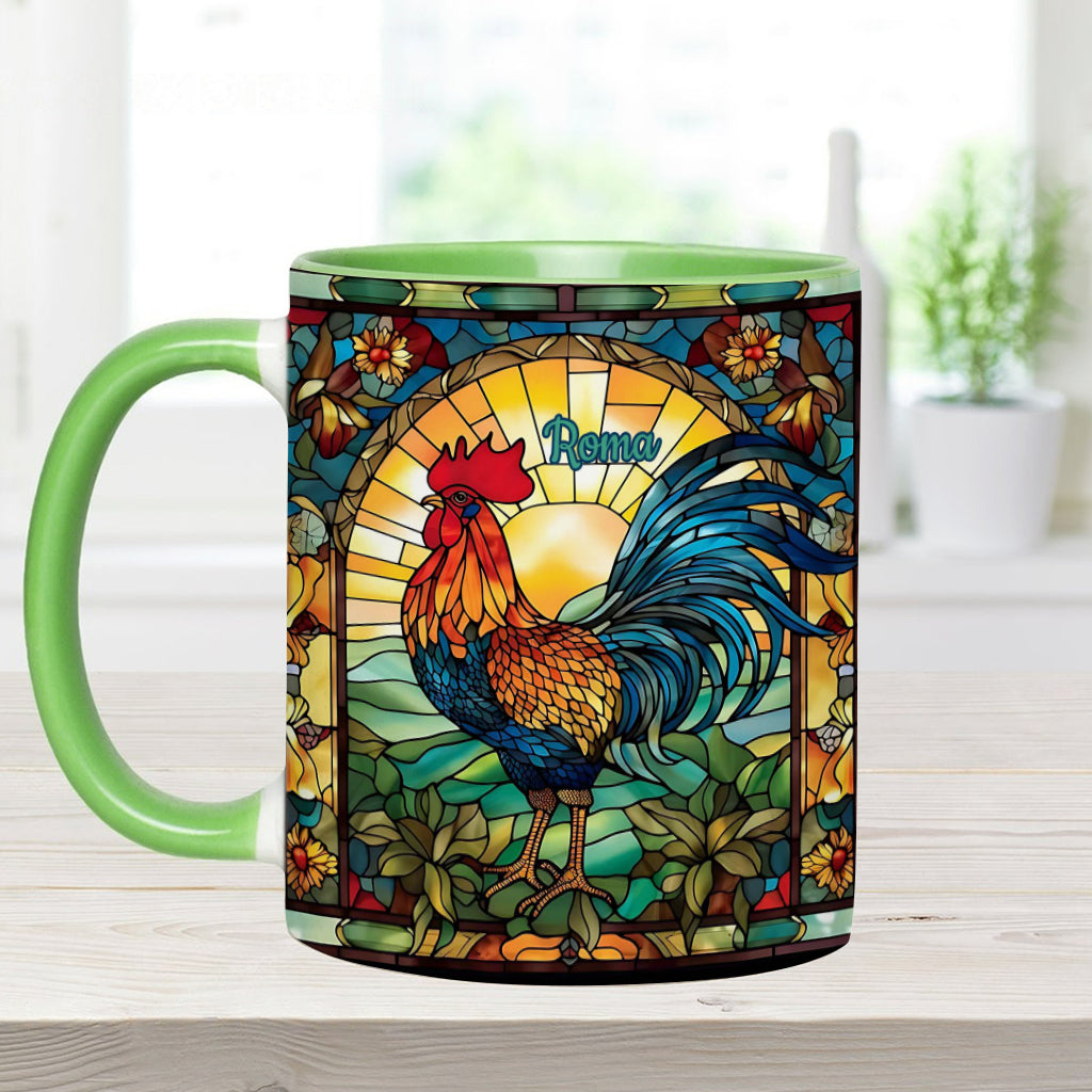 Stunning Roster - Personalized Chicken Accent Mug