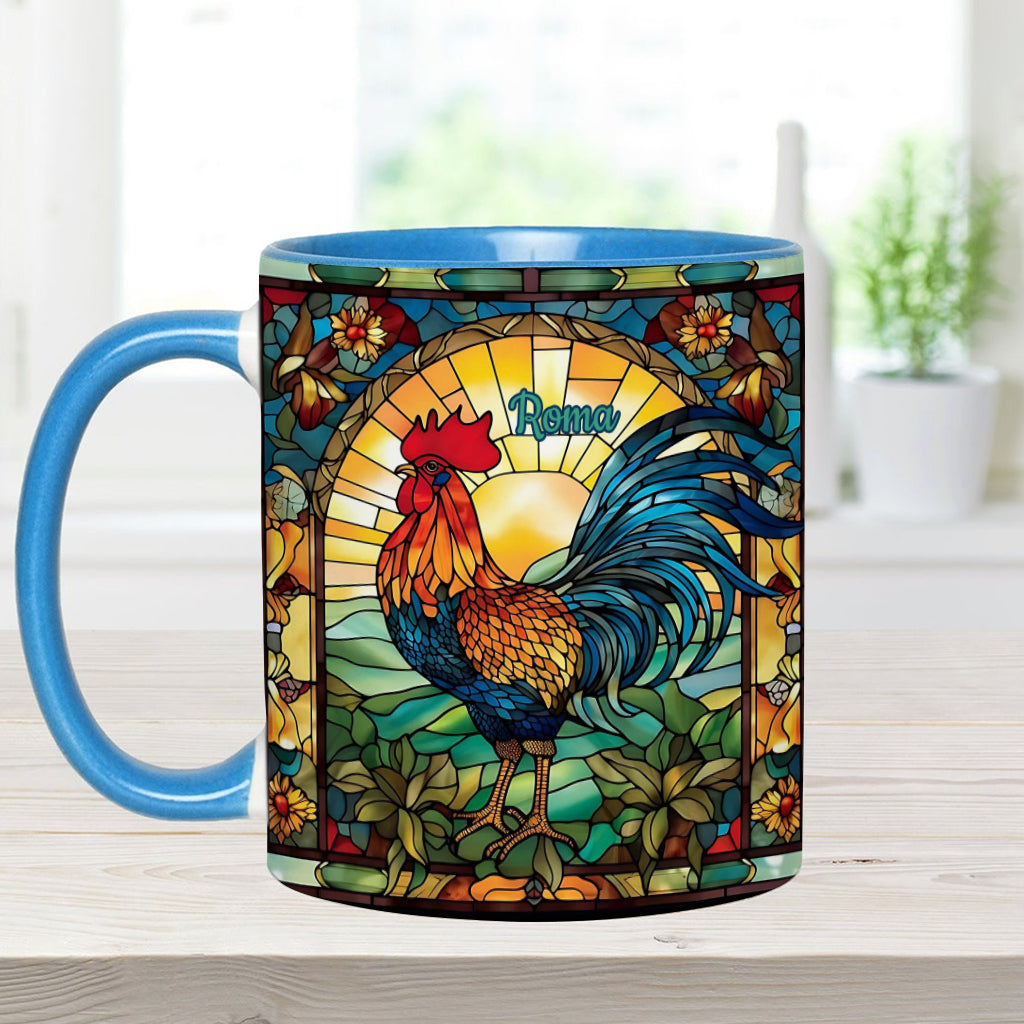 Stunning Roster - Personalized Chicken Accent Mug