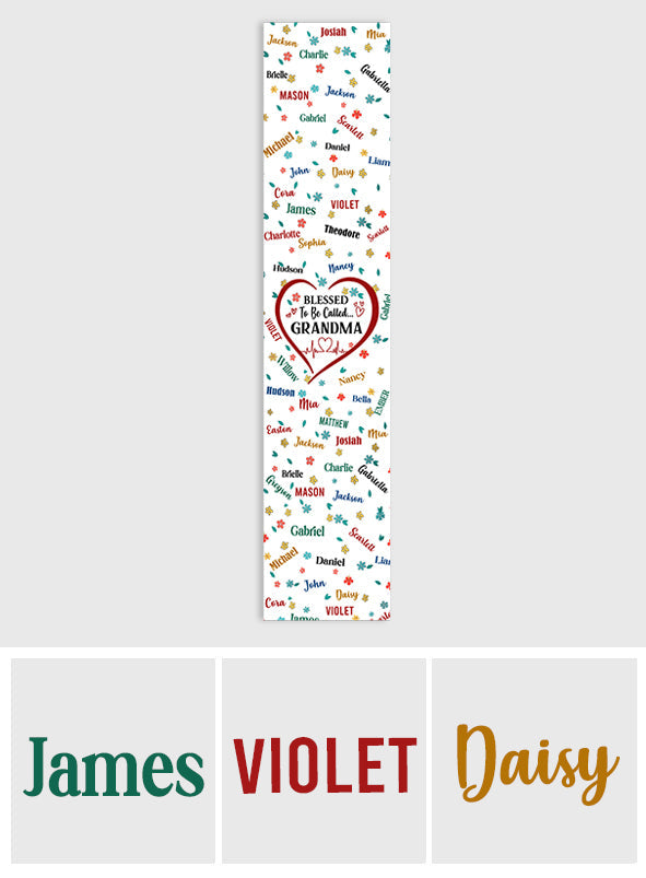 Blessed To Be Called Grandma - Personalized Grandma Table Runner