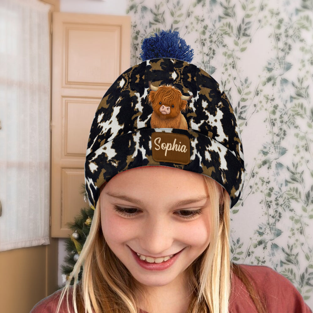 Love Highland Cows - Personalized Beanie Hat