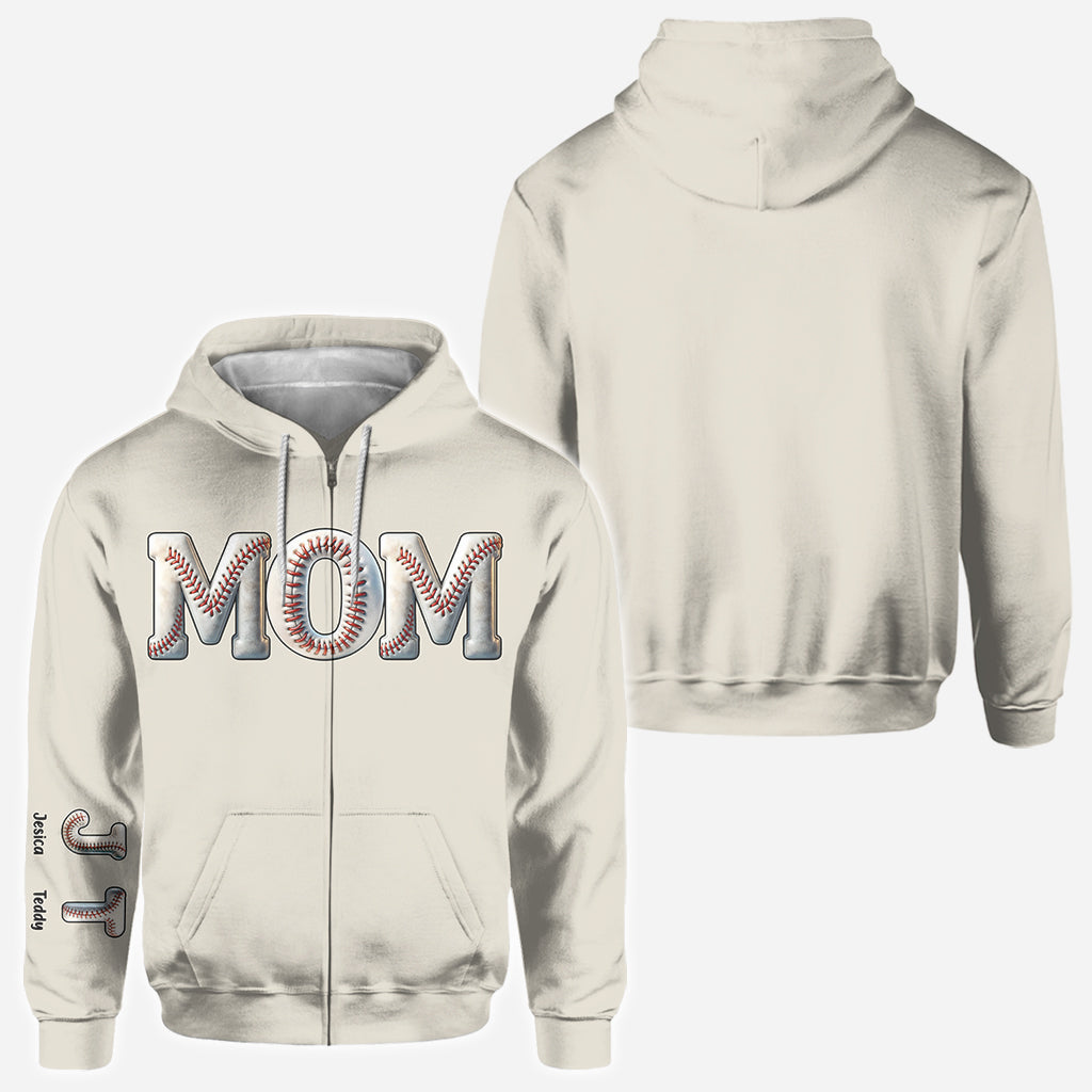 Baseball-Mama – Personalisiertes Baseball-Shirt mit Allover-Print