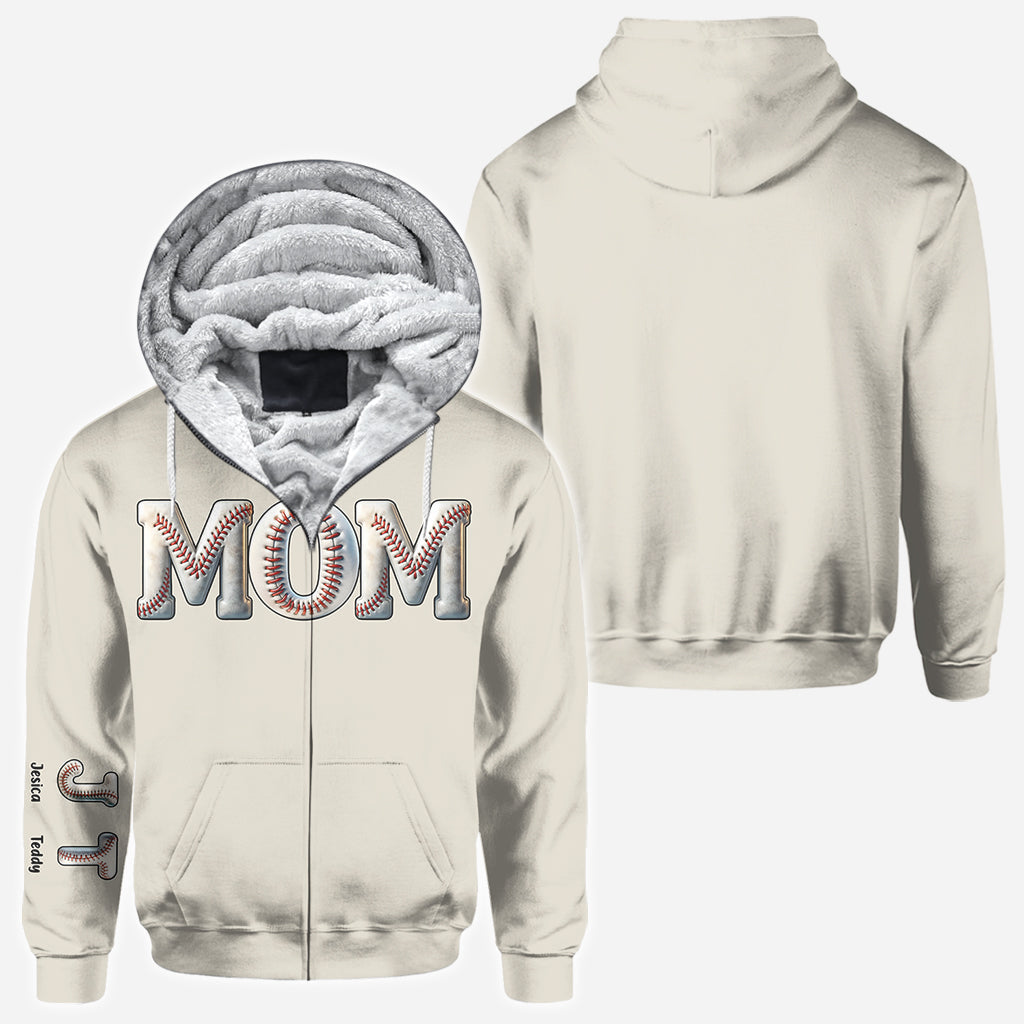 Baseball-Mama – Personalisiertes Baseball-Shirt mit Allover-Print