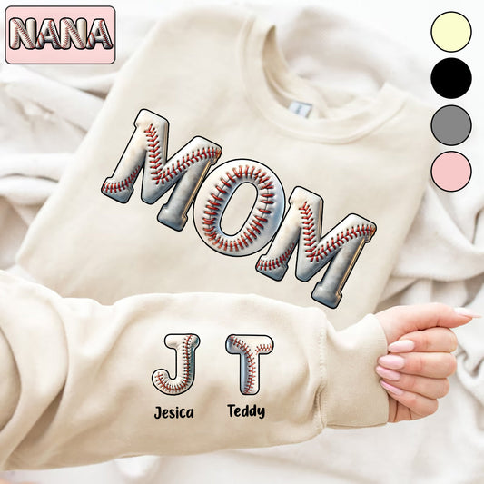 Baseball-Mama – Personalisiertes Baseball-Shirt mit Allover-Print