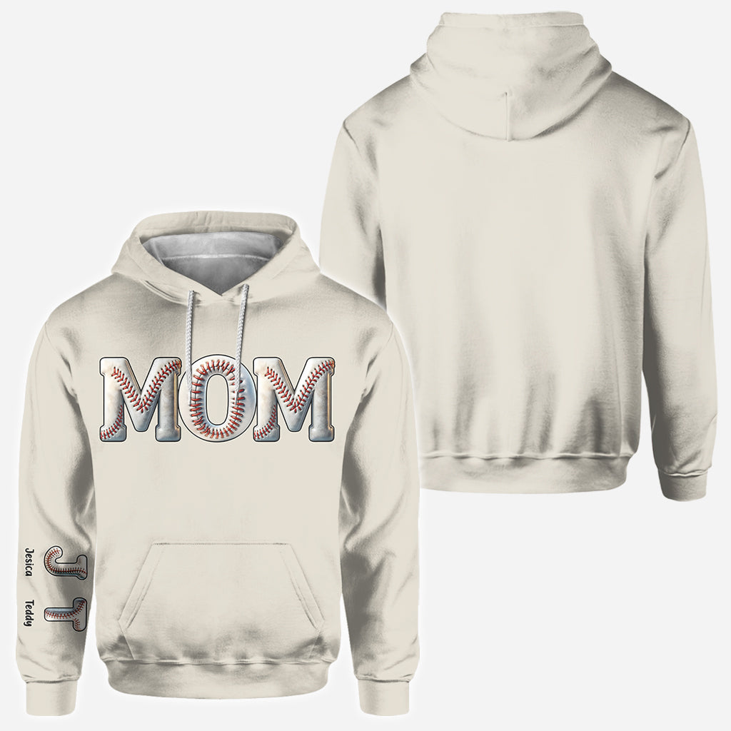 Baseball-Mama – Personalisiertes Baseball-Shirt mit Allover-Print