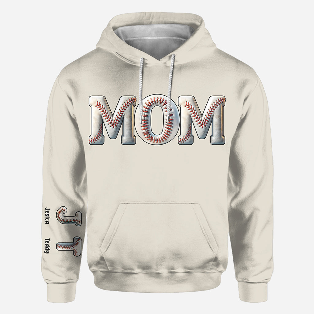 Baseball-Mama – Personalisiertes Baseball-Shirt mit Allover-Print